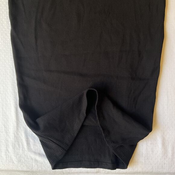 Fashion Nova Women Dress XS Black Bodycon Amari Ribbed Midi Dress Long Sleeve - Picture 6 of 7